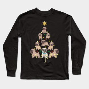 Christmas Tree Pugs Long Sleeve T-Shirt